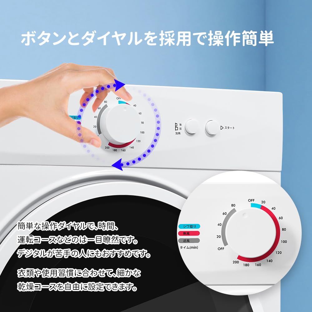 Amazon.co.jp: 衣類乾燥機 4kg 湿気対策 梅雨対策 カビ対策 花粉対策